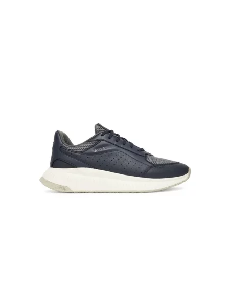 Sneakersy Boss skórzane niebieskie