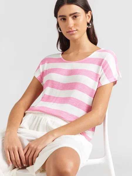 VERO MODA Tricou VMWIDE roz alb