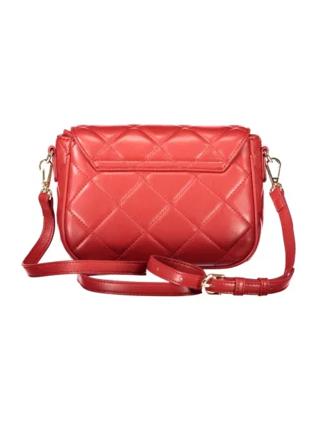 Lniana torebka crossbody Valentino By Mario Valentino z klapami czerwona