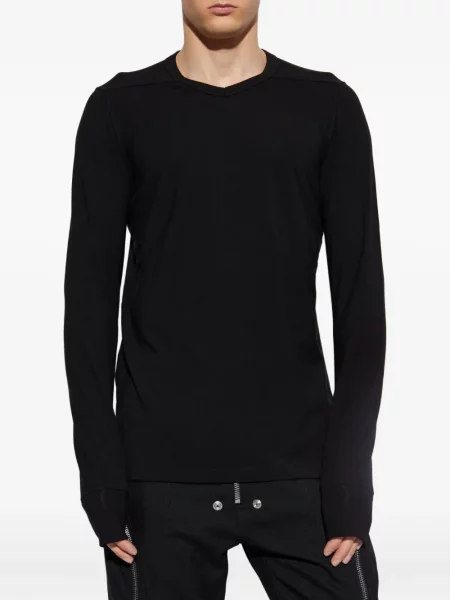 Tricou Rick Owens cu decolteu rotund lung negru