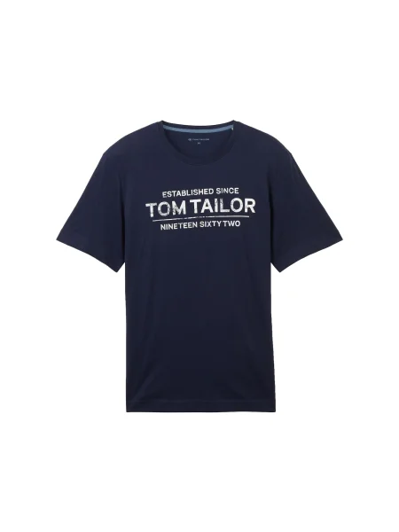 TOM TAILOR Majica temno modra bela