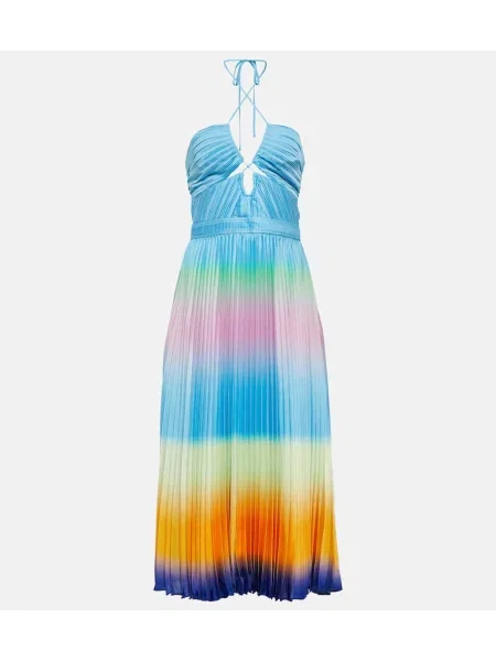 Rochie midi Simkhai plisată până la genunchi cu gât halter