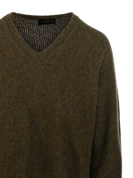 Pulover Roberto Collina cu decolteu în V verde