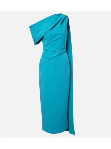 Oblekové midi šaty Roksanda po kolená modrá