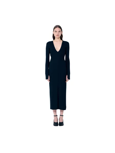 Maison Margiela sukienka maxi dopasowana czarny