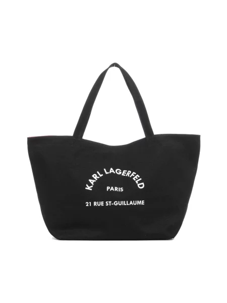 Platno shopper torbica Karl Lagerfeld crna