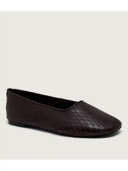 Balerina Calvin Klein Oblique Ballerina Cut Lth Bordó