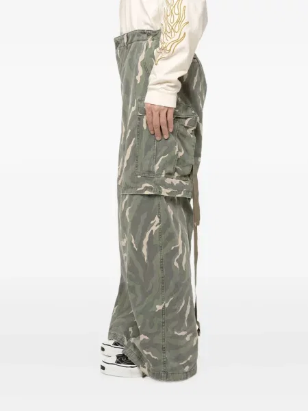 Pantaloni cargo Kamiya cu model camuflaj verde
