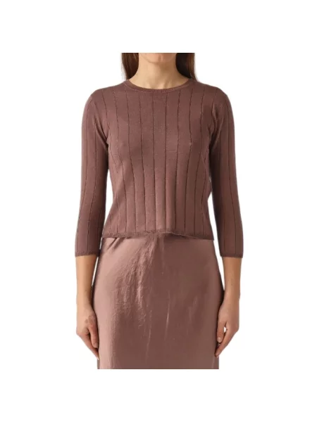 Jedwabny sweter Max Mara fioletowy