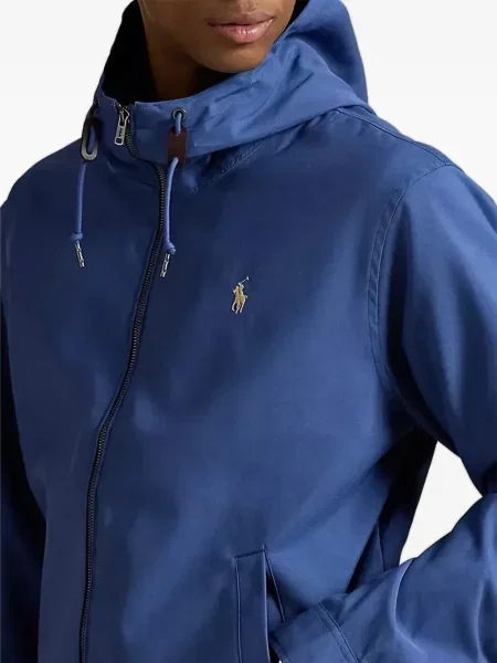 Cămașă Polo Ralph Lauren cu broderie cu glugă din țesătură twill verde