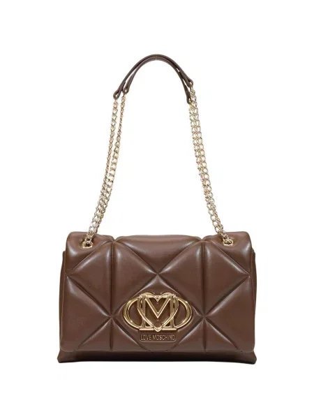Crossbody kabelka Love Moschino z ekologickej kože hnedá