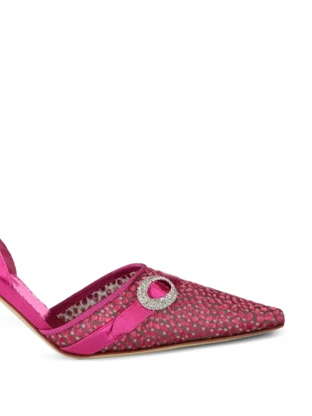 Pantofi cu toc Manolo Blahnik plasă slingback roz