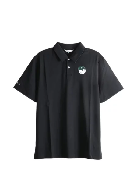 Golf tricou polo Malbon Golf cu broderie negru