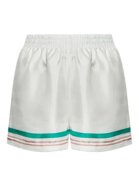 Pantaloni scurți Casablanca de mătase alb