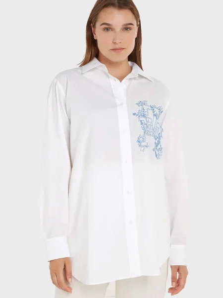 Сорочка Tommy Hilfiger в квіточку біла