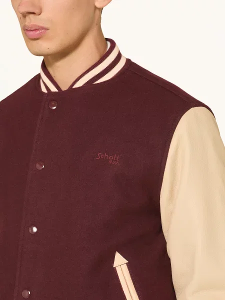 Schott Nyc Kurtka W Stylu College rot beżowa