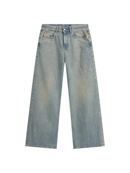 Szerokie jeansy Diesel 1978 niebieskie