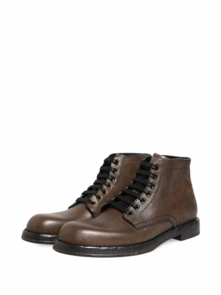 Cizme scurte Dolce & Gabbana din piele maro