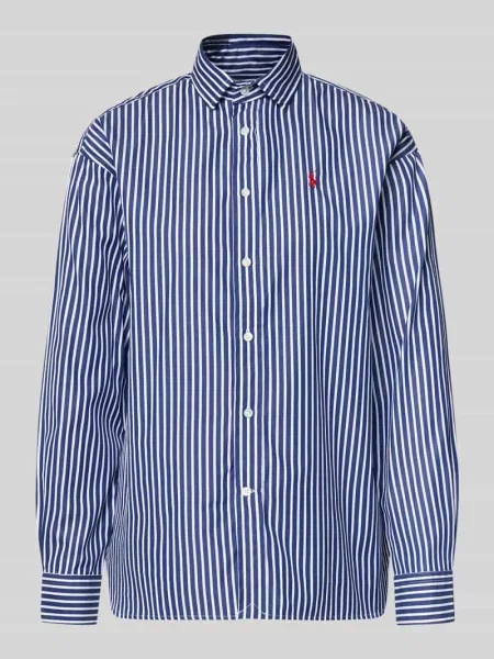 Bluzka koszulowa z listwą guzikową Polo Ralph Lauren niebieska