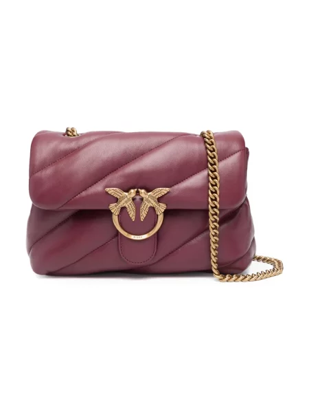 Pinko torebka crossbody skórzana fioletowa
