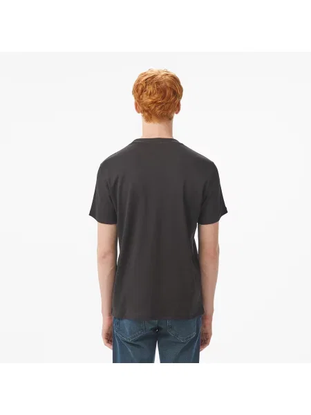 Lacoste T-Shirt Z Okrągłym Dekoltem Oversize czarny