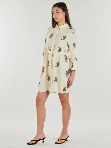 Rochie Jdy cu broderie bej