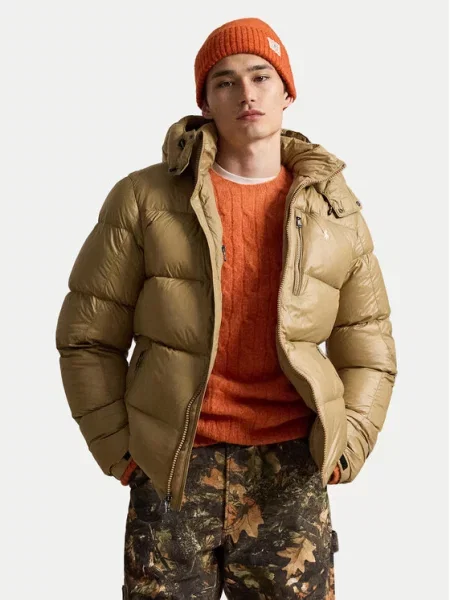 Polo Ralph Lauren Pūkinė striukė Tamsiai smėlinė