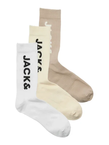 JACK & JONES Ponožky JACHARLEY tmavošedá / svetlosivá / čierna biela
