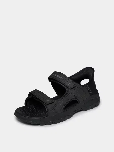 Сандалії Skechers штучна шкіра чорний