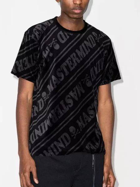 Tricou Mastermind Japan din velur cu imagine gri