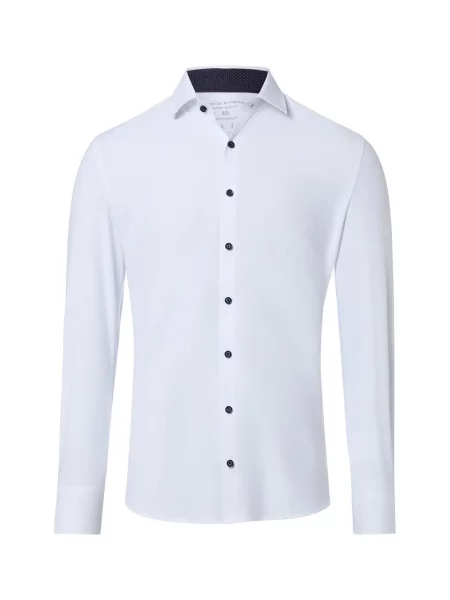 Finshley & Harding Koszula Mężczyźni Super Slim Fit jednolity 35 biały
