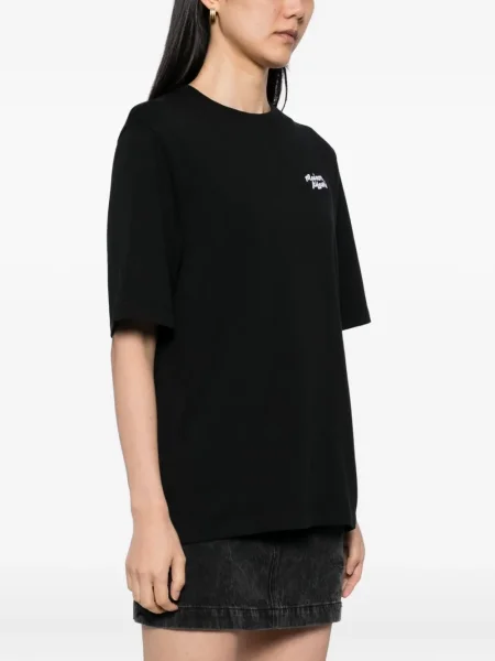 Тениска Maison Kitsuné бродирана черно