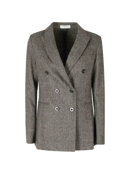 Sacou Circolo 1901 cu model herringbone cu două rânduri de nasturi gri