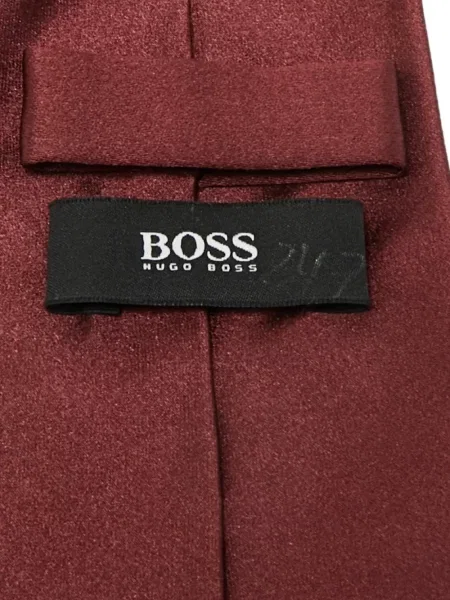 Cravată Boss din satin cu legături roșu