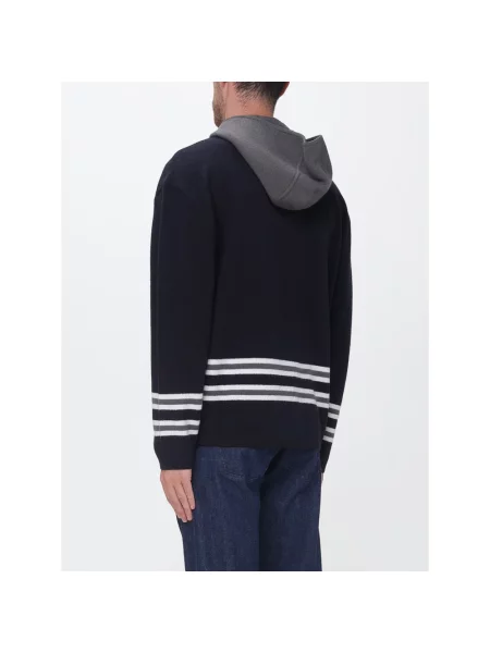 Bluza z kapturem Emporio Armani z kapturem niebieska