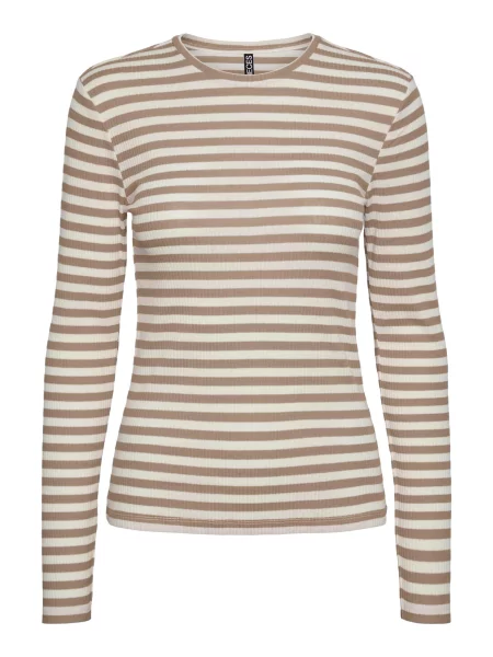 PIECES Tricou RUKA kitt / bej închis alb