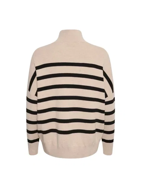 Sweter z golfem Inwear w paski z paskiem czarny
