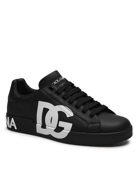 Dolce & Gabbana De piele sneakers Bassa Vit negru