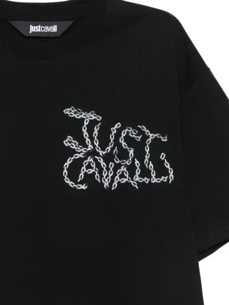 Tricou Just Cavalli cu imagine cu model leopard negru