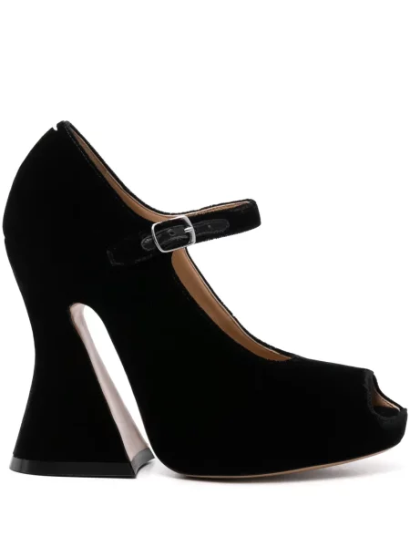 Sandale Maison Margiela de catifea negru
