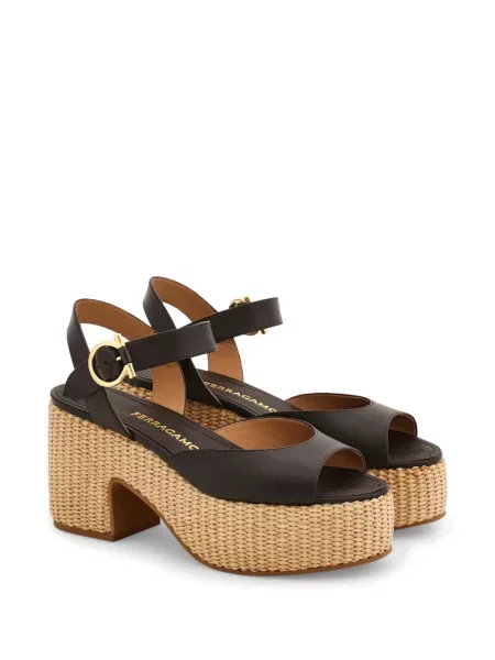 Sandale Ferragamo cu platformă negru