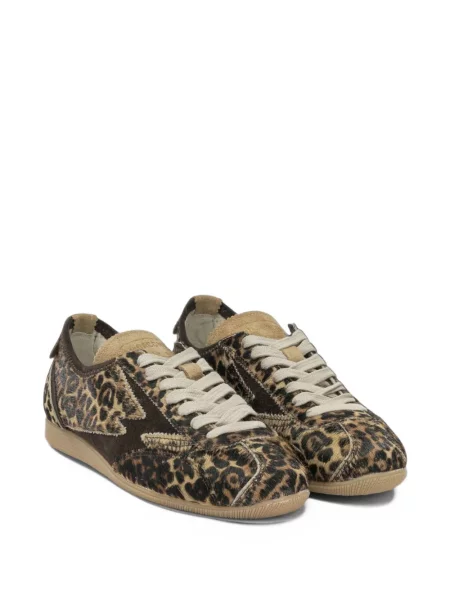 Sneakerși Moa Concept din piele cu imagine cu model leopard maro