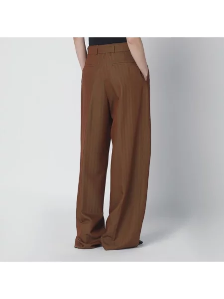 Spodnie Dries Van Noten wełniane brązowe