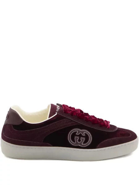 Sneakerși Gucci de catifea roșu