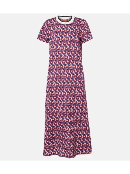 Sukienka midi La Doublej z nadrukiem z dżerseju do kolan