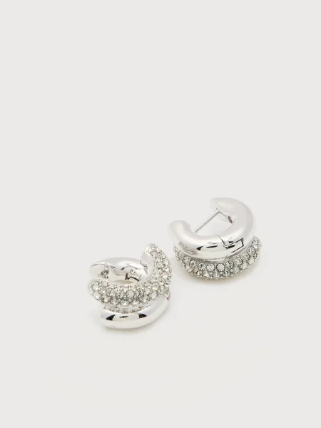 Swarovski Cercei / transparent argintiu