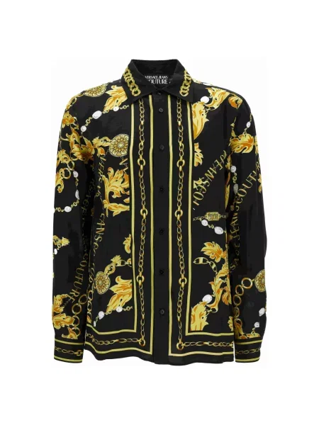 Koszula dżinsowa Versace Jeans Couture z długim rękawem czarna