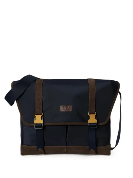 Siuvinėtas džemperis Polo Ralph Lauren v formos iškirpte su sagtimis mėlyna