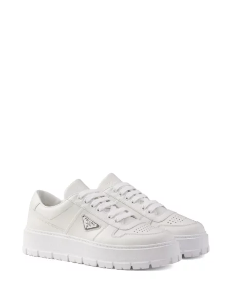 Sneakerși Prada din piele alb