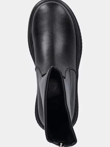 Кожаные утепленные ботинки Goe на платформе черные